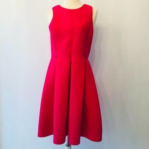 Tibi Hot Pink Fit n Flare Dress with Pockets, Size 8
